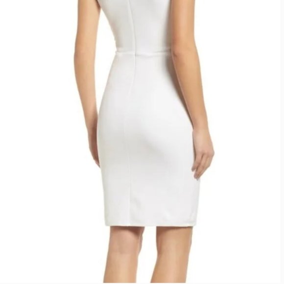 NWT Ali & Jay Nowhere to Run Ivory sheath dress with sheer inserts, sz Small - Picture 2 of 8